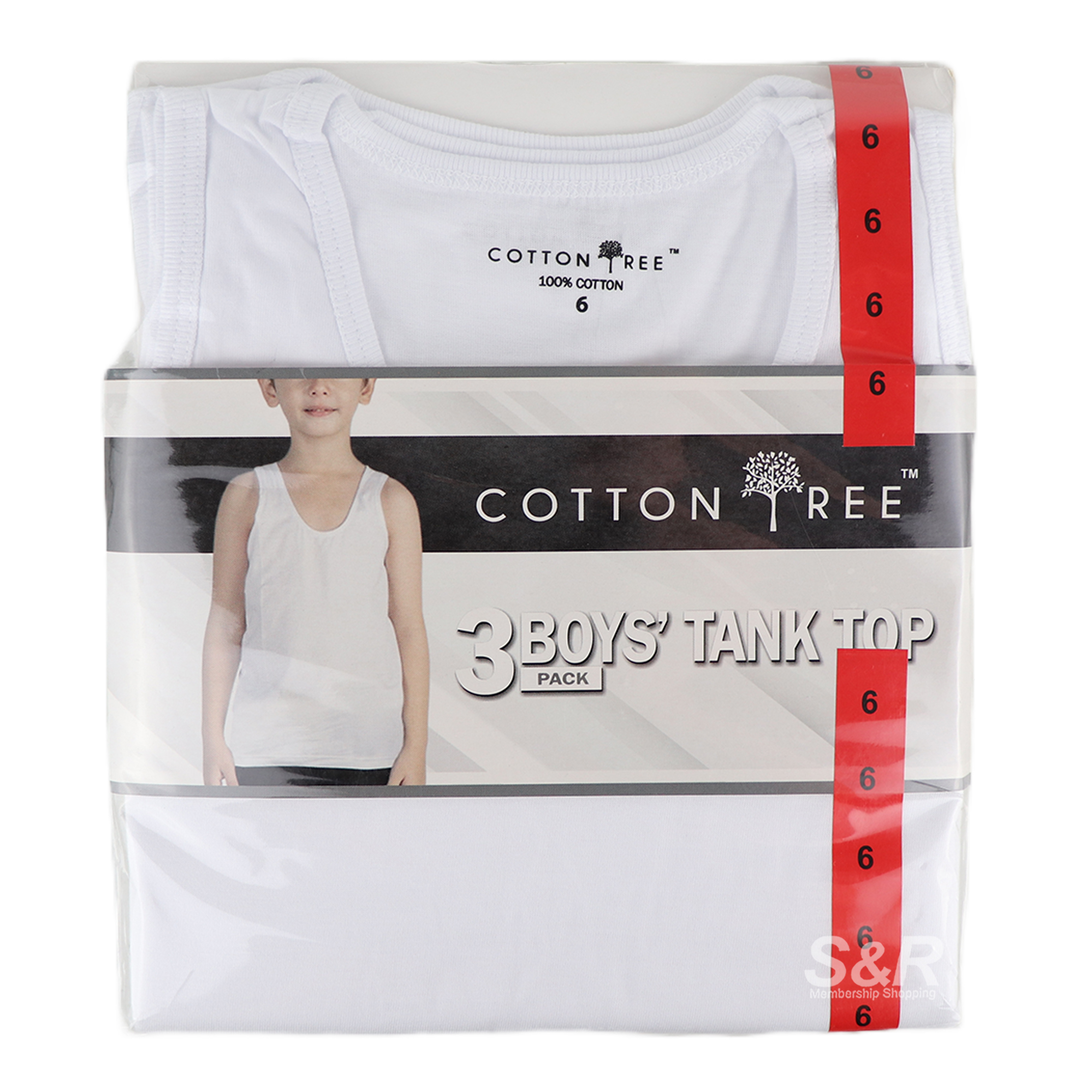Cotton Tree Boys' Tank Top Size 6 3pcs